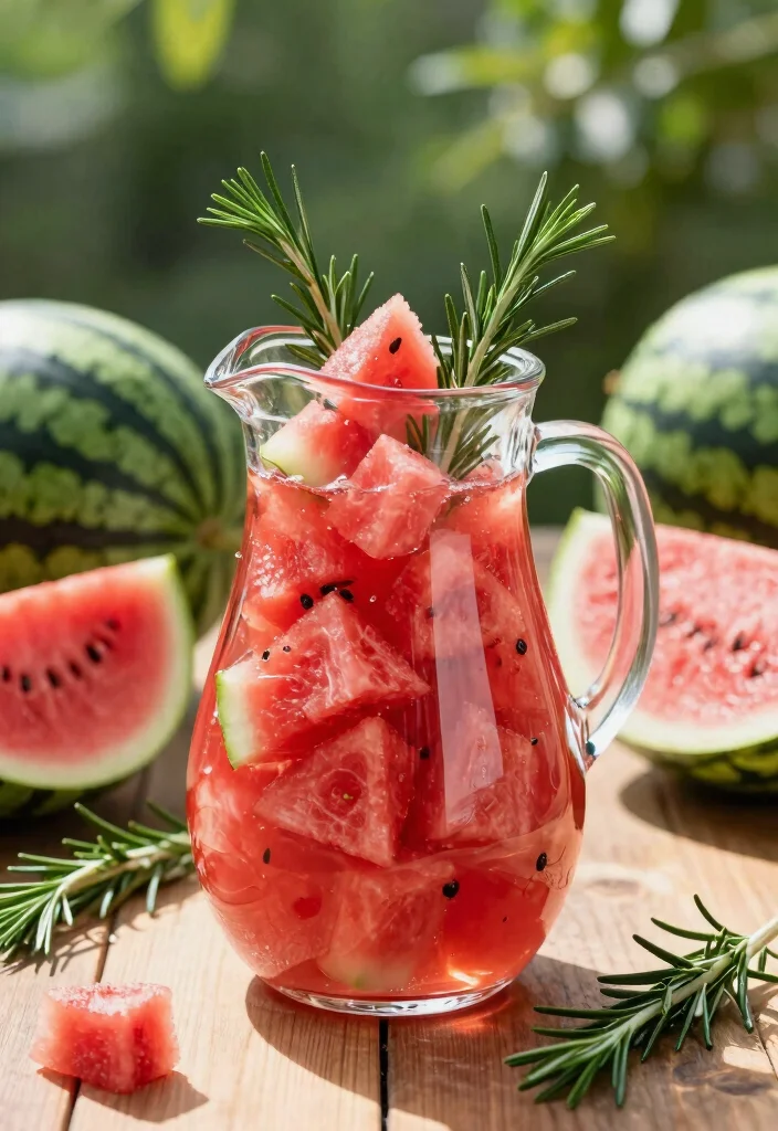 18 Detox Water Recipes for Clear Skin Using Fruits, Herbs, and Daily Hydration - 6. Watermelon Rosemary Bliss 1
