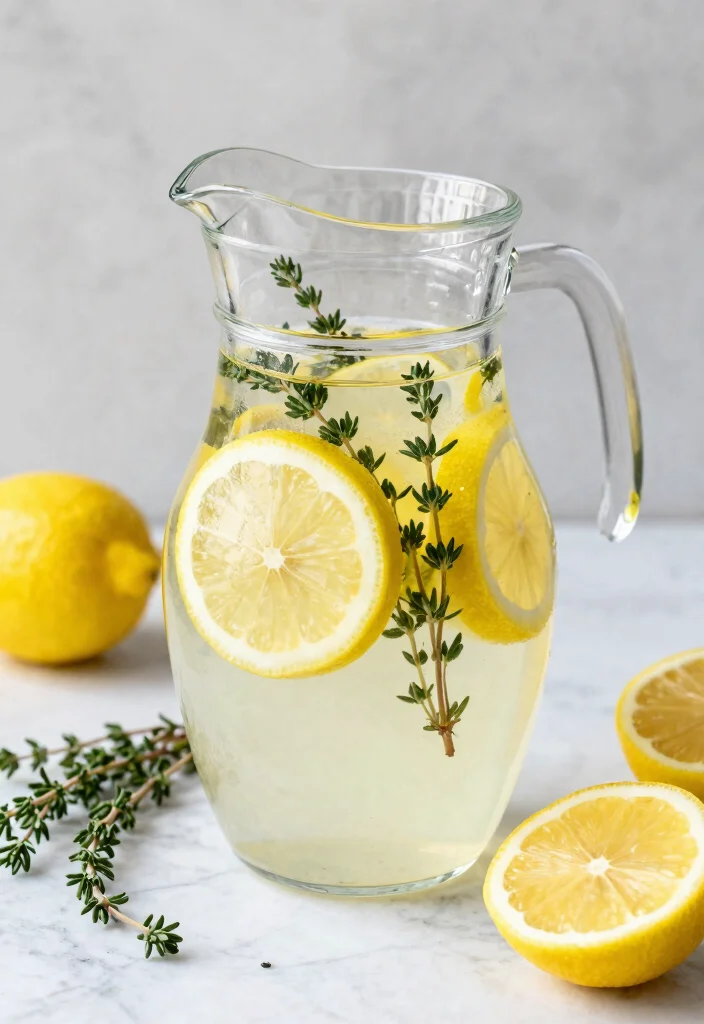 18 Detox Water Recipes for Winter with Warming Ingredients and Immune Support - 11. Lemon Thyme Detox Water 1