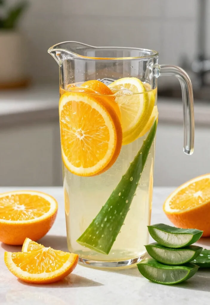 18 Detox Water Recipes for Winter with Warming Ingredients and Immune Support - 15. Aloe Vera and Citrus Detox Water 1