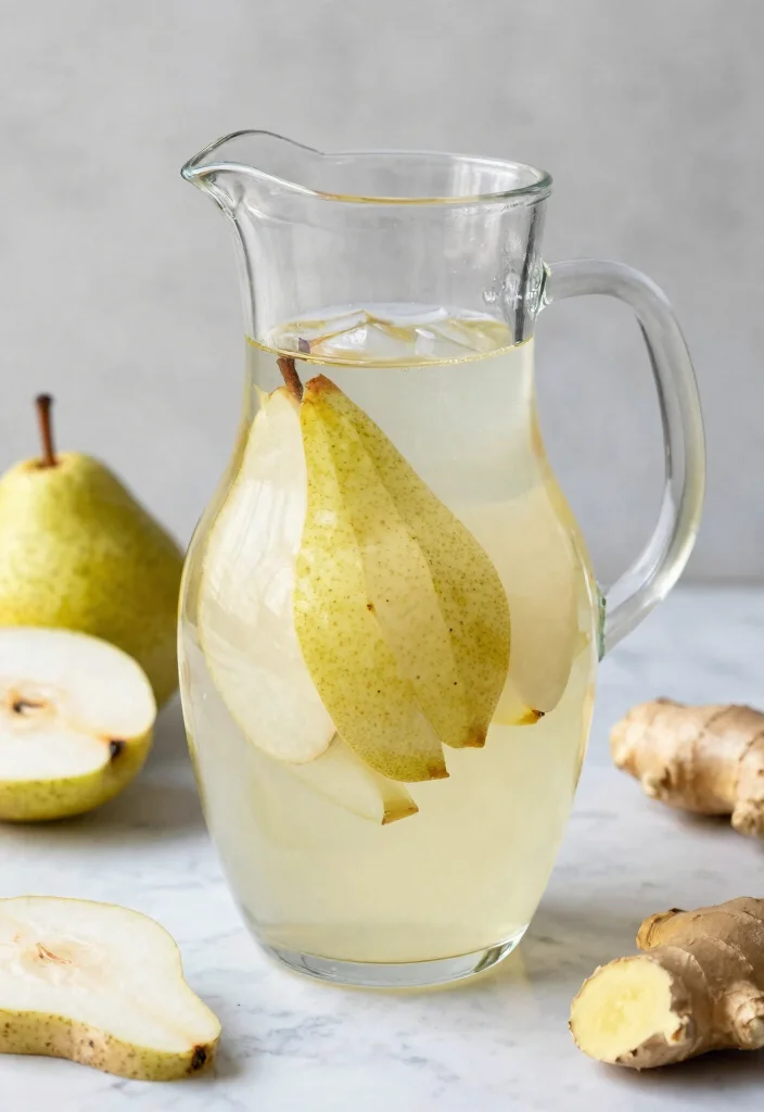 18 Detox Water Recipes for Winter with Warming Ingredients and Immune Support - 16. Pear and Ginger Detox Water 1