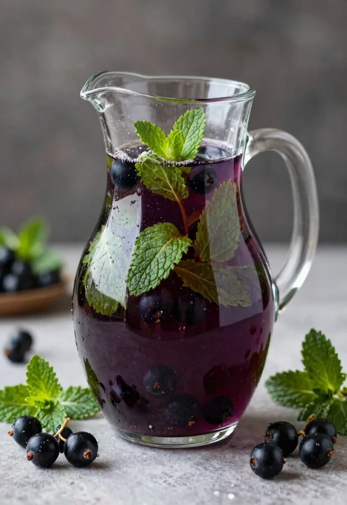 18 Detox Water Recipes for Winter with Warming Ingredients and Immune Support - 18. Blackcurrant and Mint Detox Water 1
