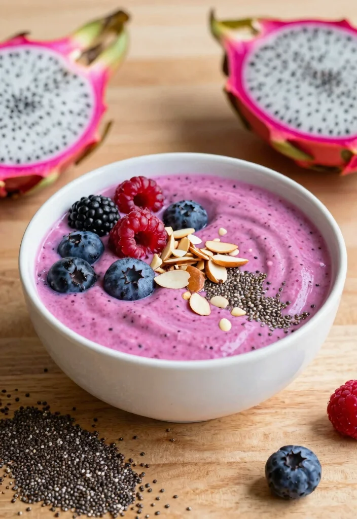 18 Dragon Fruit Smoothie Bowl Recipes Bright and Fresh - 10. Chia Dragon Fruit Bowl 1