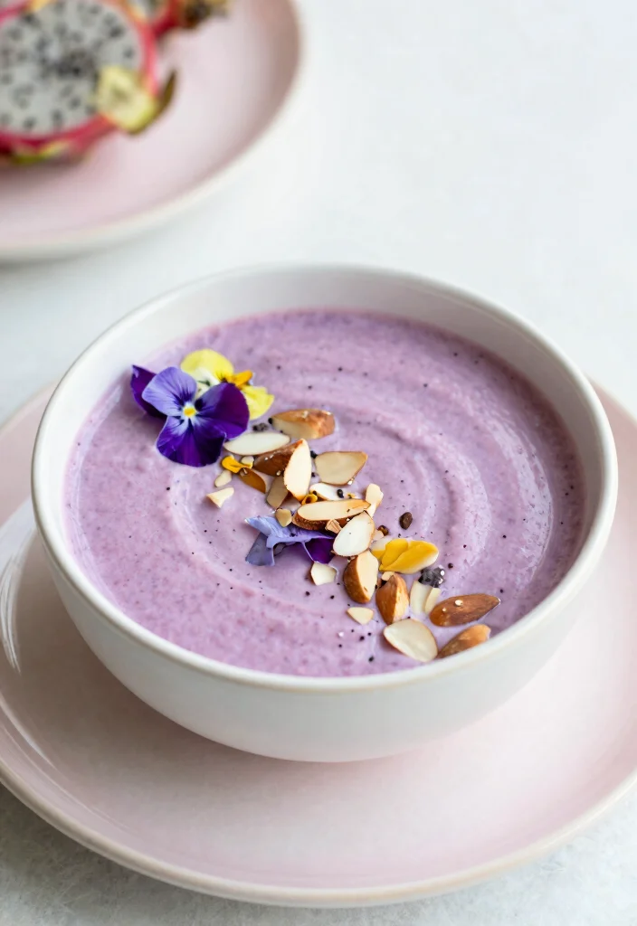 18 Dragon Fruit Smoothie Bowl Recipes Bright and Fresh - 14. Lavender Dragon Fruit Bowl 1