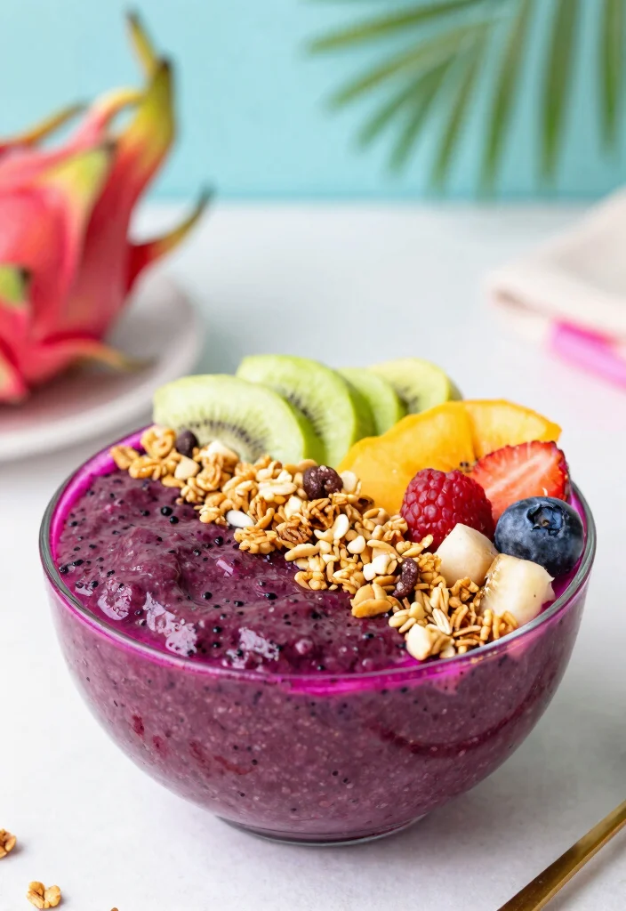18 Dragon Fruit Smoothie Bowl Recipes Bright and Fresh - 18. Dragon Fruit Acai Bowl 1