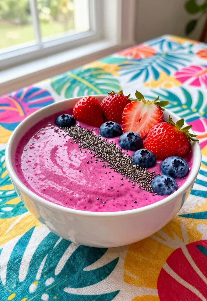 18 Dragon Fruit Smoothie Bowl Recipes Bright and Fresh - 3. Berry-licious Dragon Fruit Bowl 1