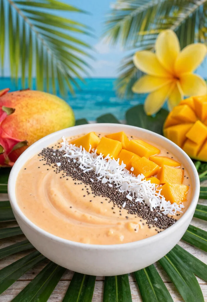 18 Dragon Fruit Smoothie Bowl Recipes Bright and Fresh - 6. Mango Dragon Fruit Smoothie Bowl 1