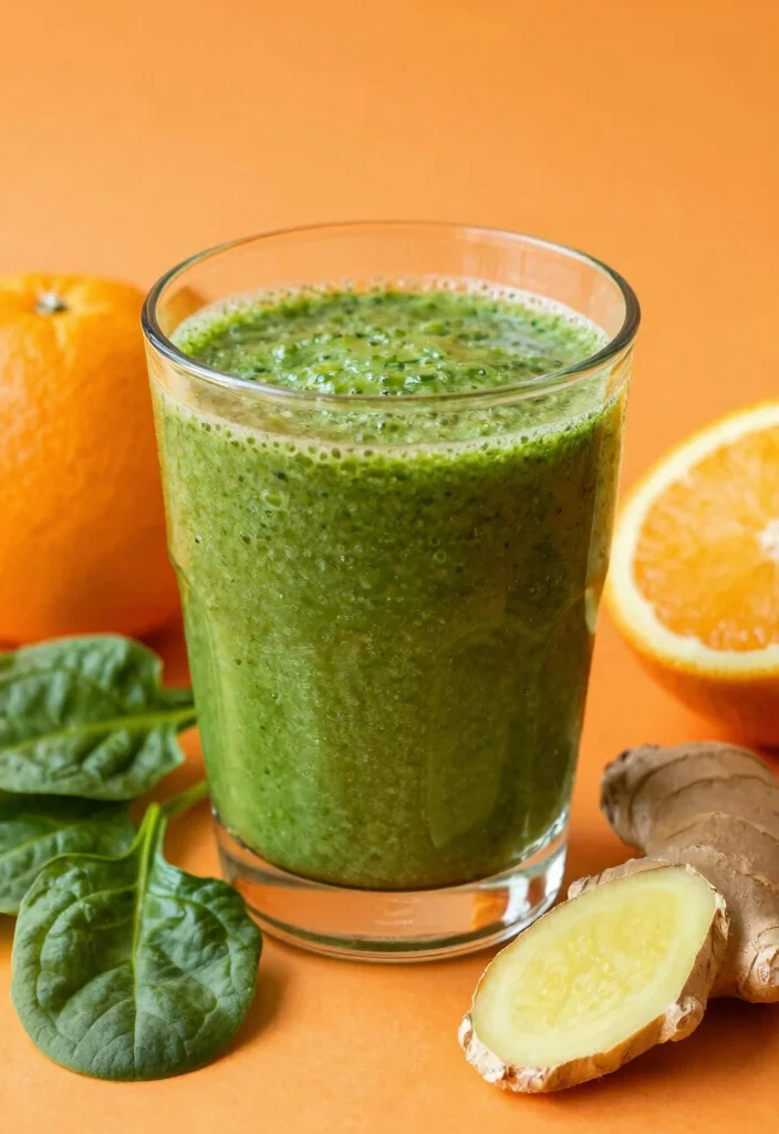 18 Green Detox Smoothie Recipes to Cleanse Your Body - 14. Ginger Greens Smoothie 1