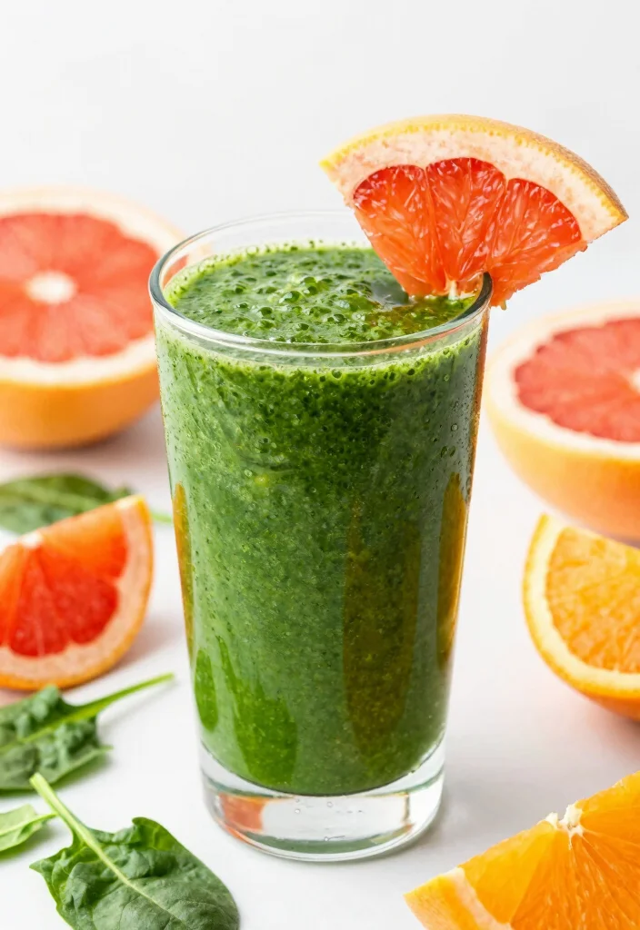 18 Green Detox Smoothie Recipes to Cleanse Your Body - 15. Spinach Citrus Smoothie 1