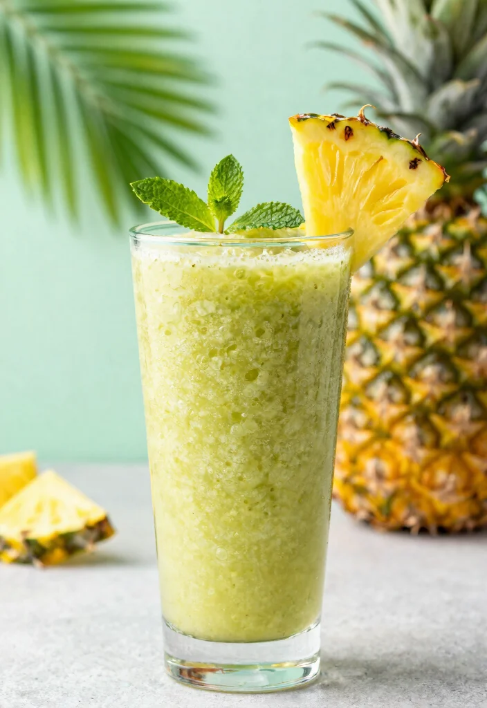 18 Green Detox Smoothie Recipes to Cleanse Your Body - 4. Pineapple Greens Smoothie 1