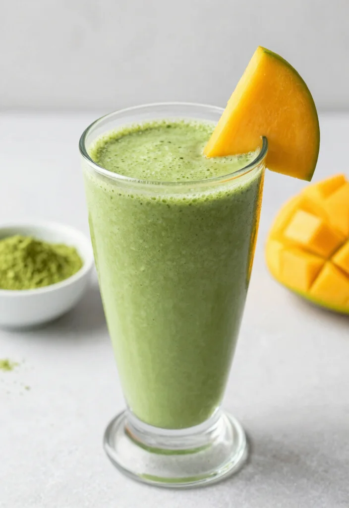 18 Healthy Mango Smoothie Recipes for Weight Loss - 10. Mango Matcha Smoothie 1