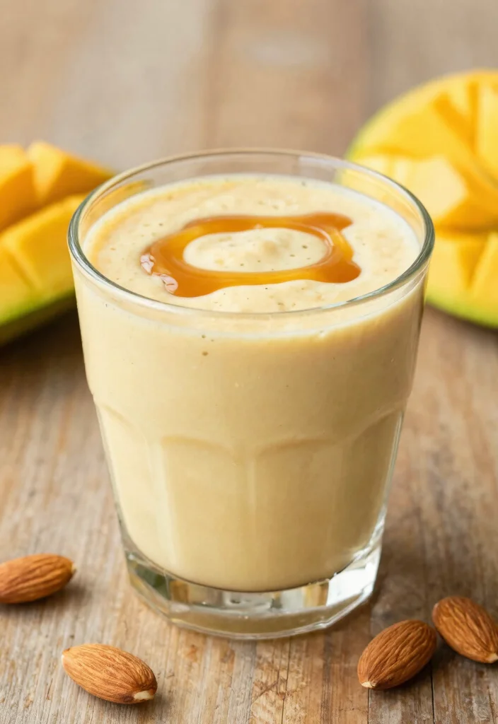 18 Healthy Mango Smoothie Recipes for Weight Loss - 11. Mango Almond Butter Smoothie 1