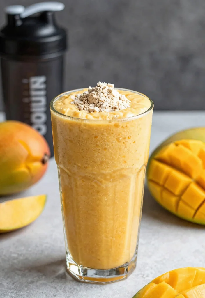 18 Healthy Mango Smoothie Recipes for Weight Loss - 14. Mango Protein Smoothie 1