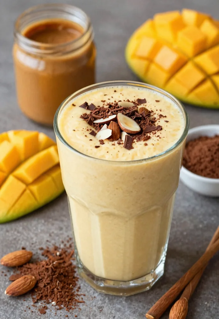 18 Healthy Mango Smoothie Recipes for Weight Loss - 16. Mango Almond Joy Smoothie 1