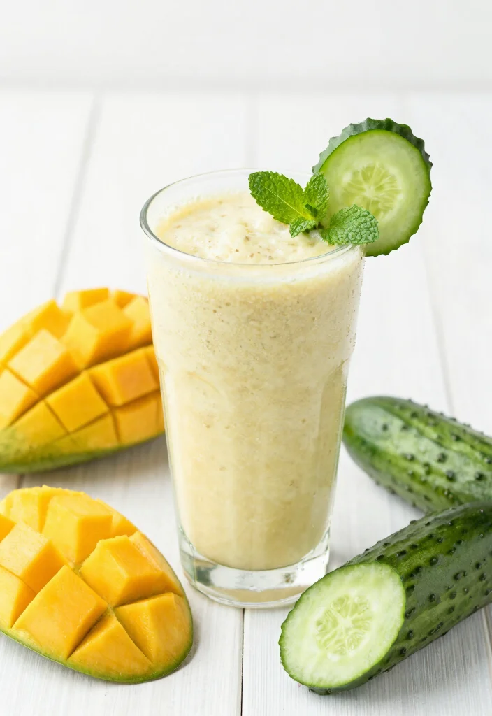 18 Healthy Mango Smoothie Recipes for Weight Loss - 18. Mango Cucumber Smoothie 1