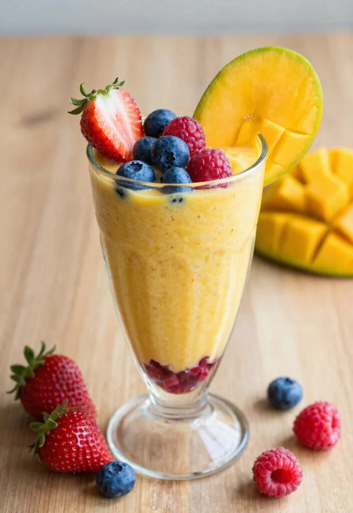 18 Healthy Mango Smoothie Recipes for Weight Loss - 7. Mango Berry Blast Smoothie 1