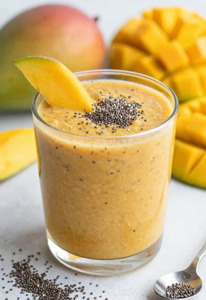 18 Healthy Mango Smoothie Recipes for Weight Loss - 8. Mango Chia Seed Smoothie 1