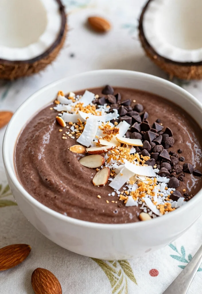 18 Healthy Smoothie Bowl Recipes for Clean Eating - 12. Almond Joy Bowl 1