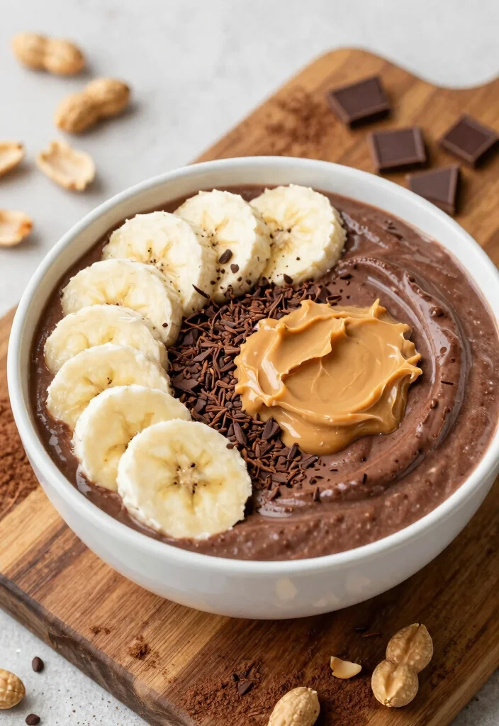 18 Healthy Smoothie Bowl Recipes for Clean Eating - 4. Chocolate Peanut Butter Delight Bowl 1