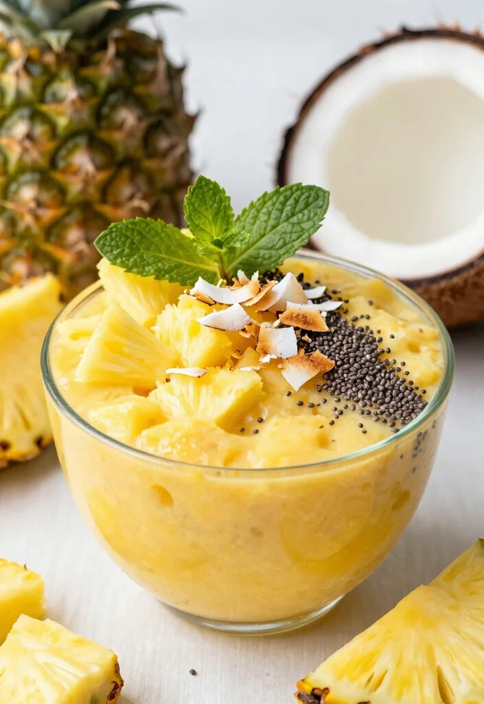 18 Healthy Smoothie Bowl Recipes for Clean Eating - 8. Pineapple Coconut Bliss Bowl 1