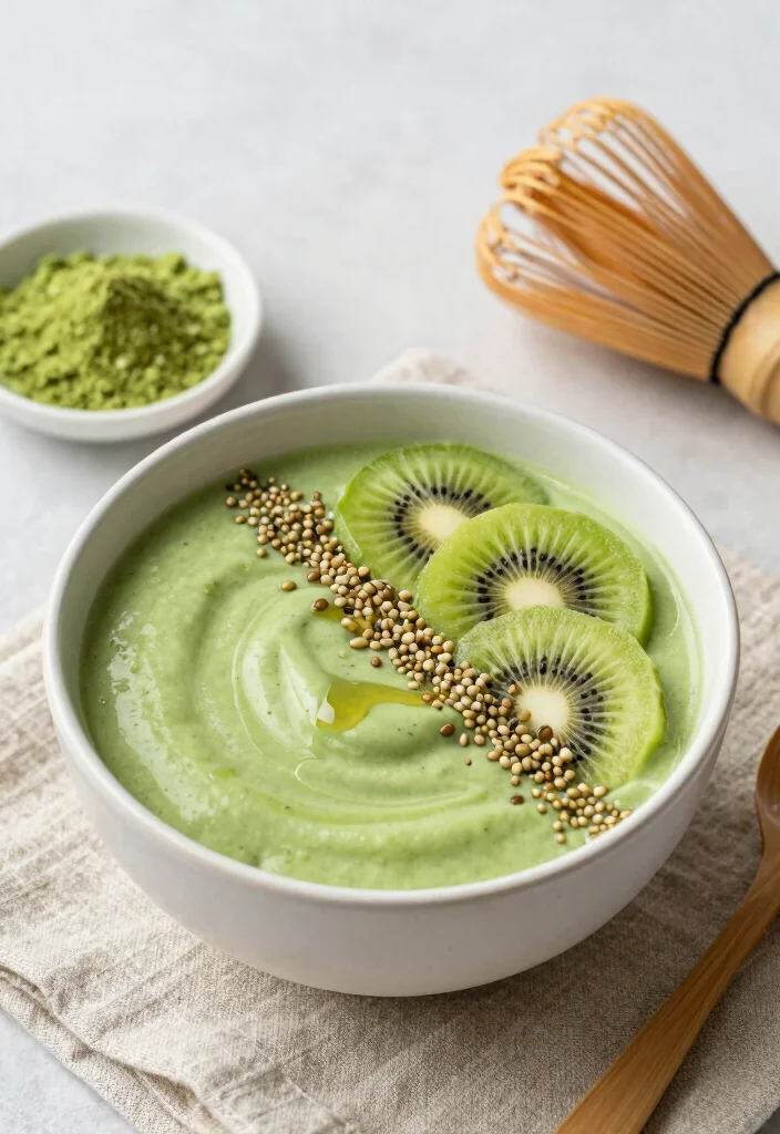 18 Healthy Smoothie Bowl Recipes for Clean Eating - 9. Matcha Green Tea Bowl 1
