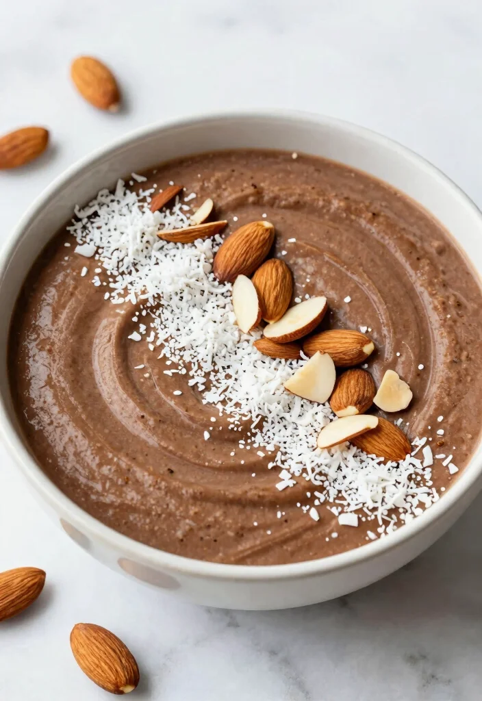 18 Low Calorie Smoothie Bowl Recipes Under 300 Calories - 9. Almond Joy Smoothie Bowl 1