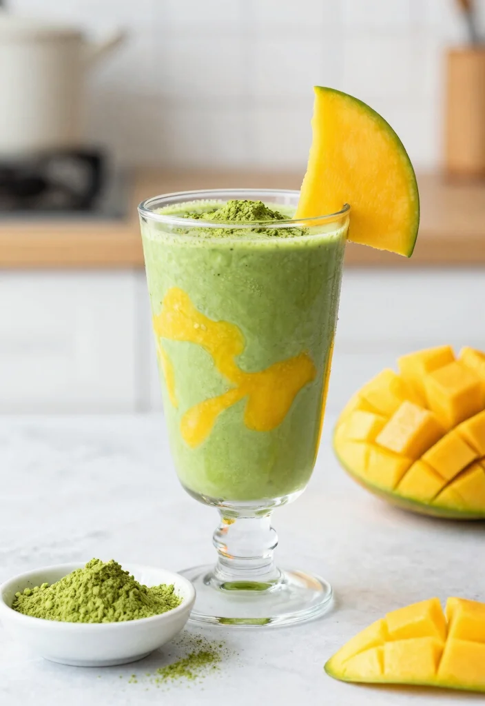 18 Mango Smoothie Recipes Sweet and Refreshing - 10. Mango Matcha Smoothie 1