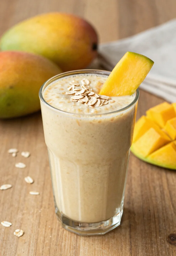 18 Mango Smoothie Recipes Sweet and Refreshing - 13. Mango Oatmeal Smoothie 1