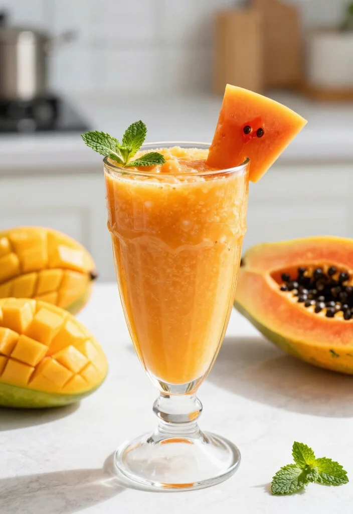 18 Mango Smoothie Recipes Sweet and Refreshing - 15. Mango Papaya Smoothie 1