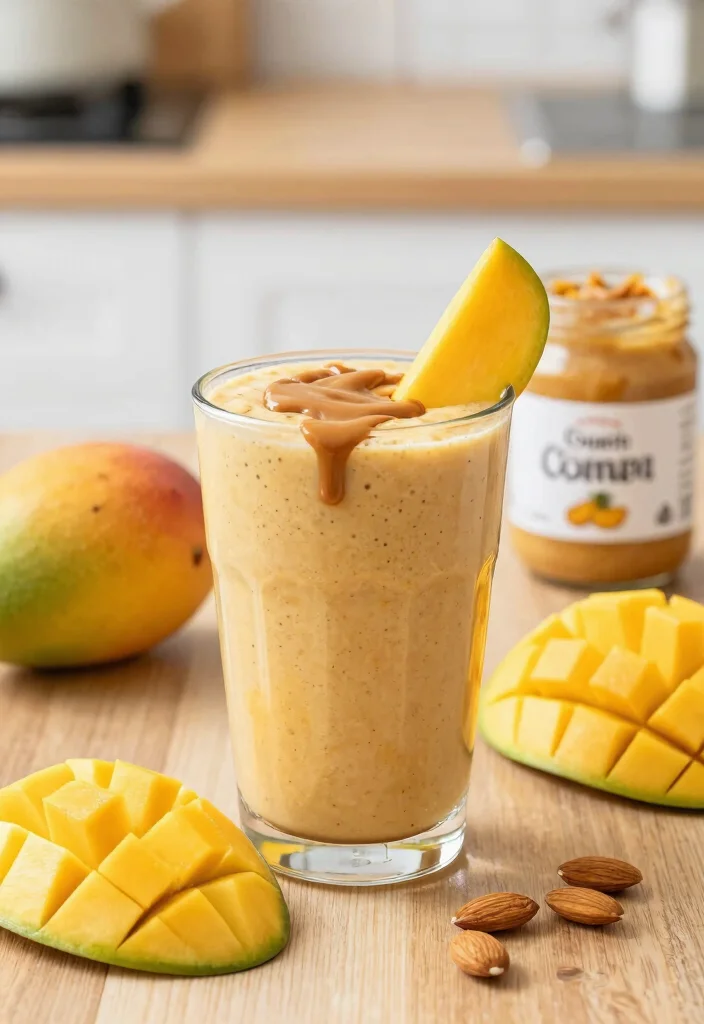 18 Mango Smoothie Recipes Sweet and Refreshing - 17. Mango Almond Butter Smoothie 1