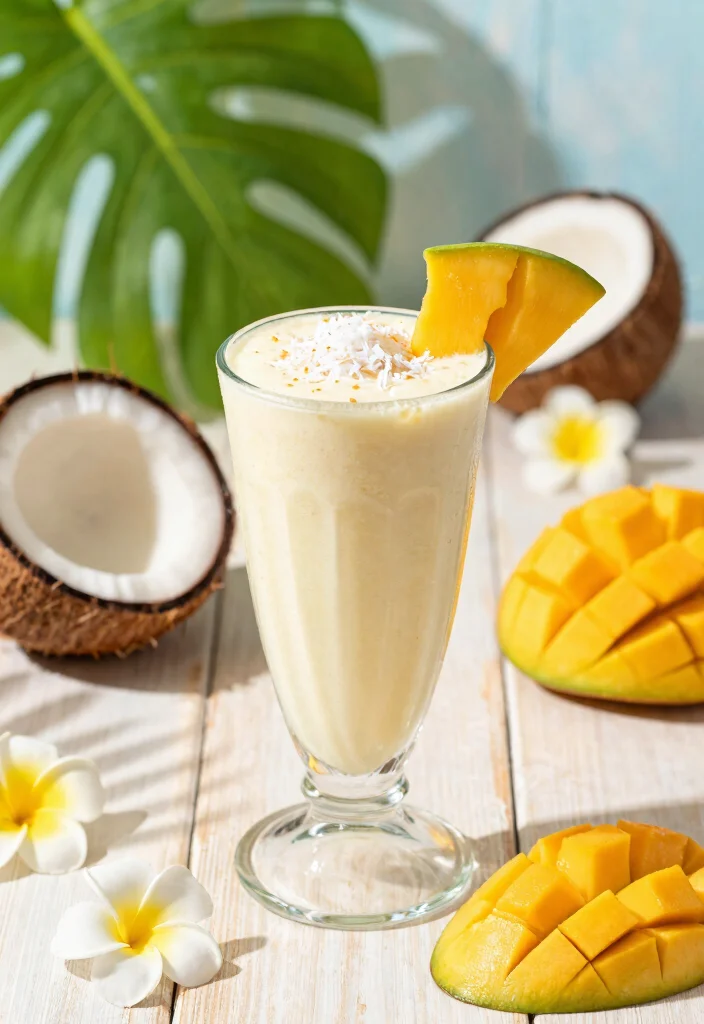 18 Mango Smoothie Recipes Sweet and Refreshing - 4. Creamy Mango Coconut Smoothie 1