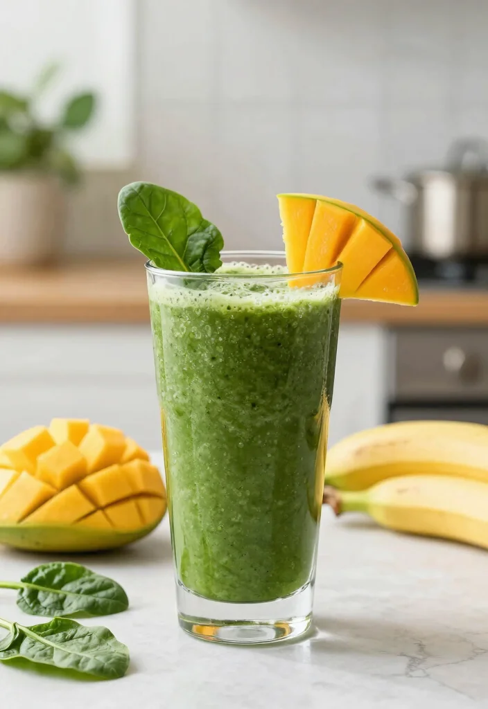 18 Mango Smoothie Recipes Sweet and Refreshing - 7. Mango Green Smoothie 1