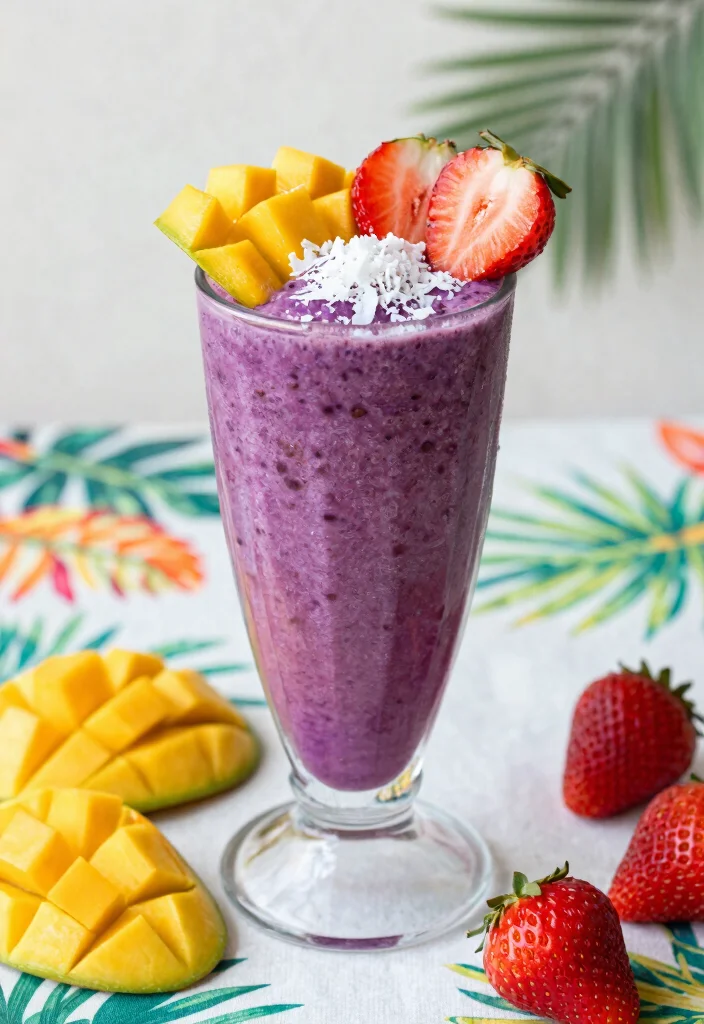 18 Mango Strawberry Smoothie Recipes Naturally Sweet - 10. Mango Strawberry Acai Smoothie 1