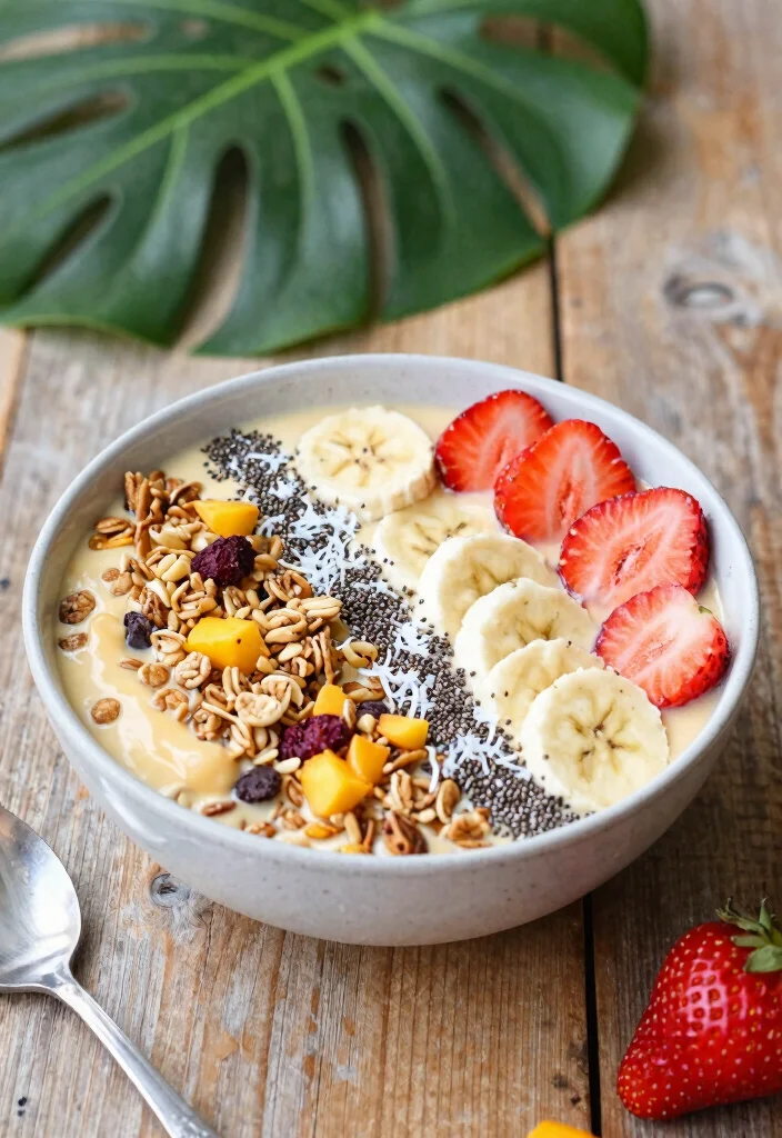 18 Mango Strawberry Smoothie Recipes Naturally Sweet - 2. Tropical Mango Strawberry Smoothie Bowl 1