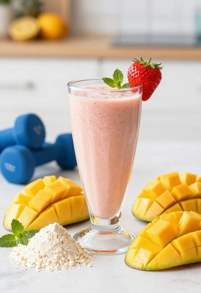 18 Mango Strawberry Smoothie Recipes Naturally Sweet - 3. Mango Strawberry Protein Smoothie 1