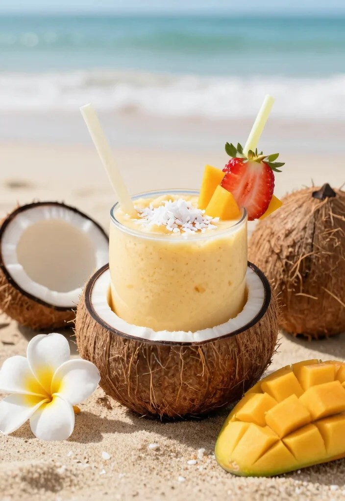 18 Mango Strawberry Smoothie Recipes Naturally Sweet - 6. Creamy Mango Strawberry Coconut Smoothie 1