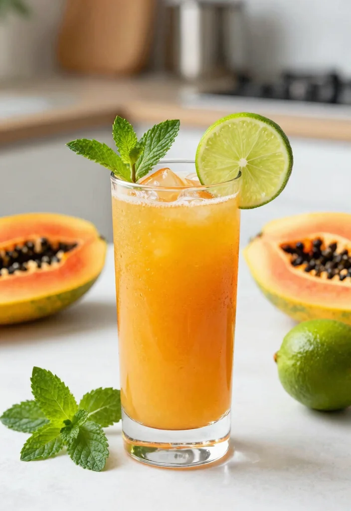 18 Natural Detox Cleanse Recipes Using Fruits, Herbs, and Simple Home Drinks - 10. Papaya Mint Detox Juice 1