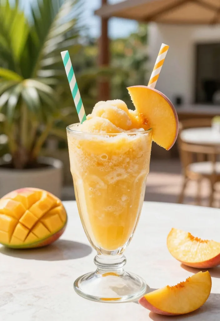 18 Peach Mango Smoothie Recipes for Summer - 12. Frozen Peach Mango Smoothie 1