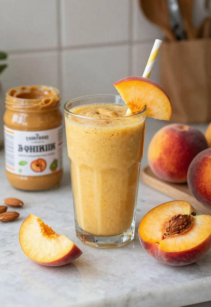 18 Peach Mango Smoothie Recipes for Summer - 14. Peach Mango Smoothie with Almond Butter 1