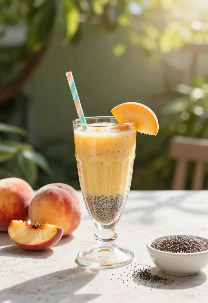 18 Peach Mango Smoothie Recipes for Summer - 5. Peach Mango Chia Smoothie 1