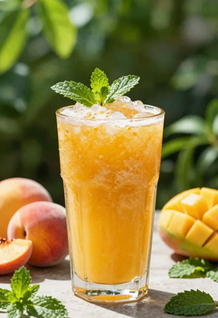 18 Peach Mango Smoothie Recipes for Summer - 8. Peach Mango Mint Smoothie 1