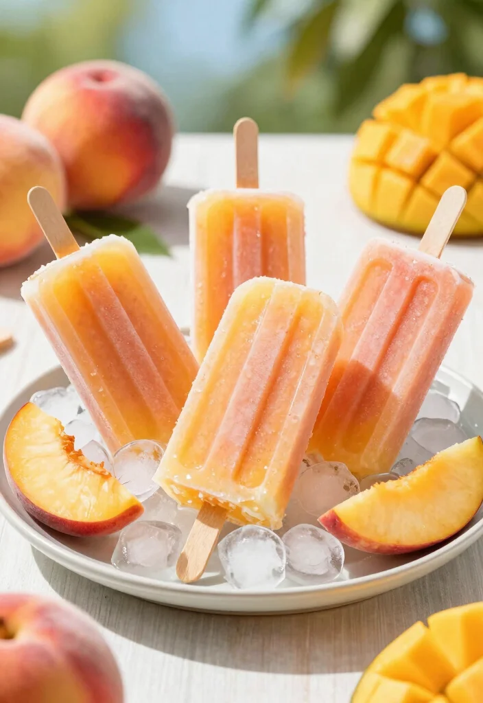 18 Peach Mango Smoothie Recipes for Summer - 9. Peach Mango Smoothie Popsicles 1