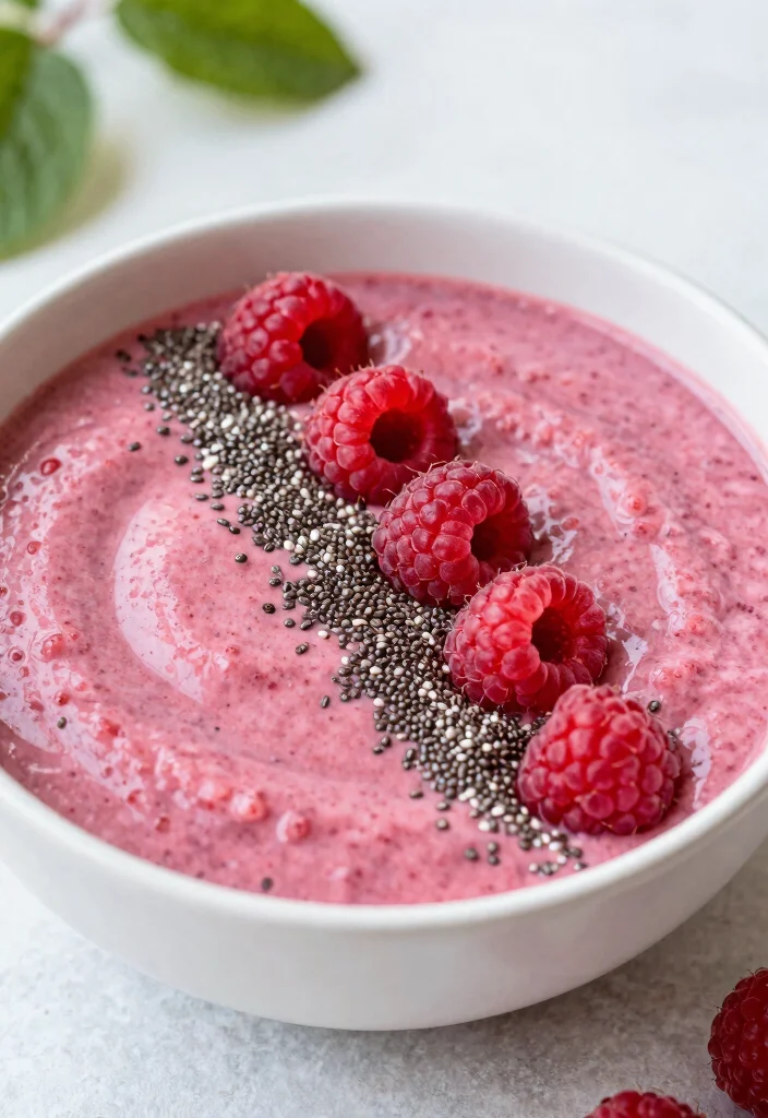 18 Smoothie Bowl Recipes Easy to Make at Home - 12. Raspberry Chia Smoothie Bowl 1