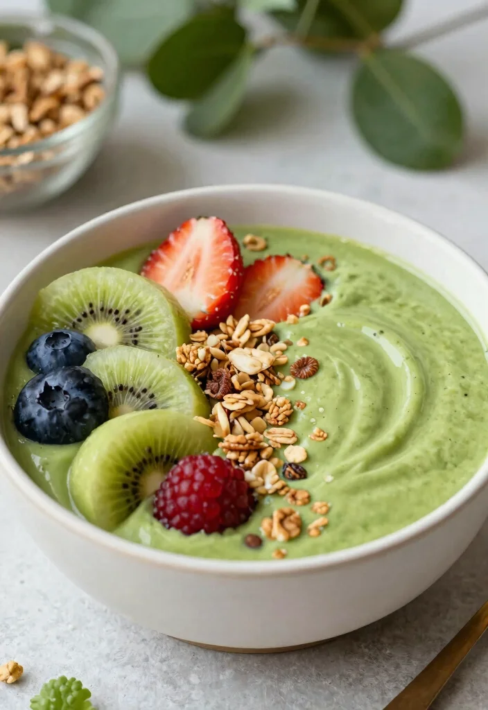 18 Smoothie Bowl Recipes Easy to Make at Home - 14. Matcha Green Smoothie Bowl 1
