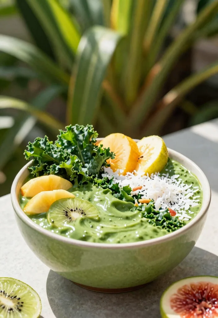18 Smoothie Bowl Recipes Easy to Make at Home - 17. Tropical Kale Smoothie Bowl 1