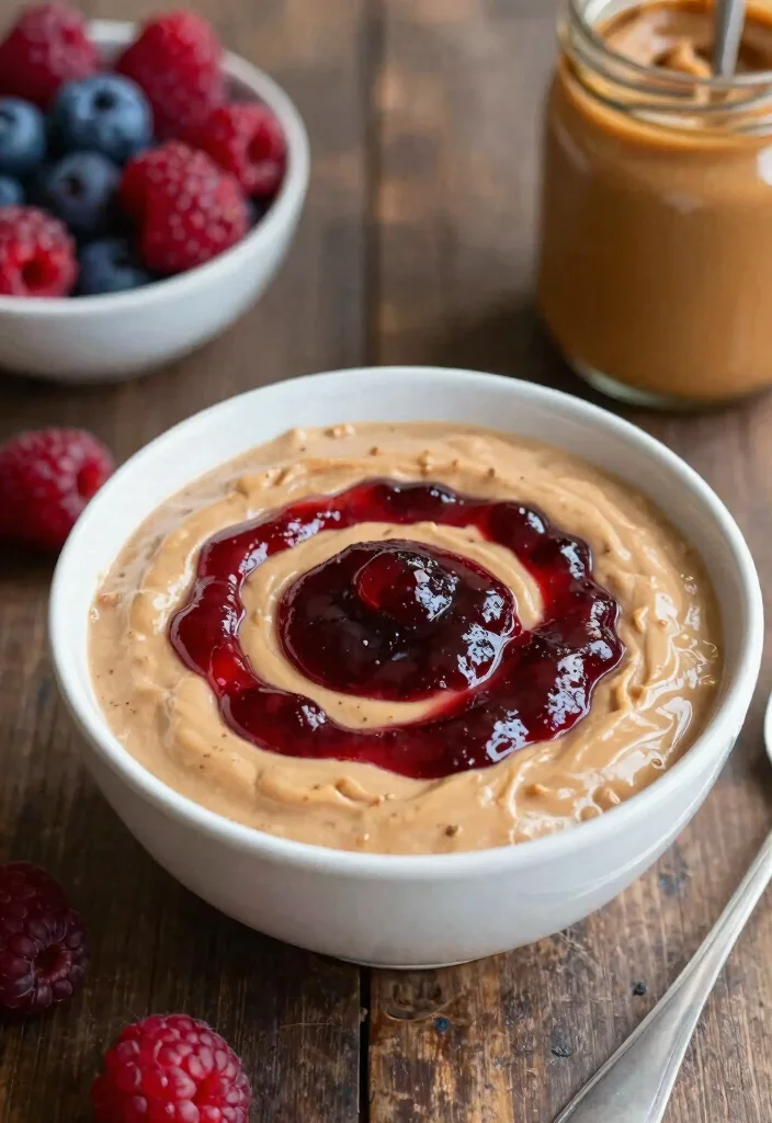 18 Smoothie Bowl Recipes Easy to Make at Home - 5. Peanut Butter and Jelly Smoothie Bowl 1