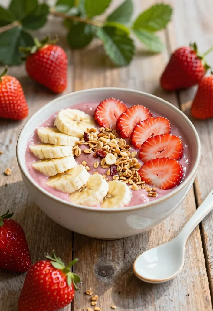 18 Strawberry Smoothie Bowl Recipes for Breakfast - 1. Classic Strawberry Banana Smoothie Bowl 1