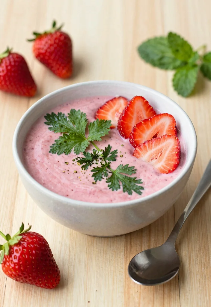 18 Strawberry Smoothie Bowl Recipes for Breakfast - 12. Strawberry Herbal Smoothie Bowl 1