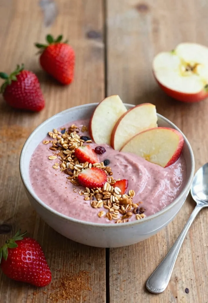 18 Strawberry Smoothie Bowl Recipes for Breakfast - 13. Strawberry Cinnamon Smoothie Bowl 1
