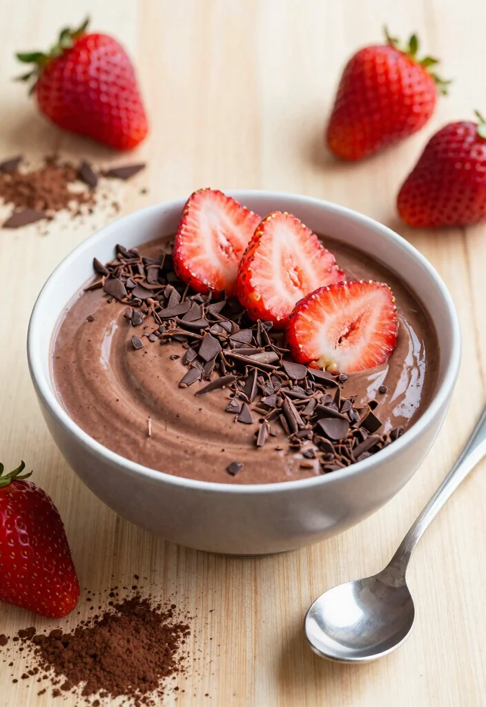 18 Strawberry Smoothie Bowl Recipes for Breakfast - 14. Strawberry Chocolate Smoothie Bowl 1