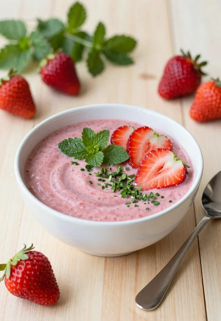18 Strawberry Smoothie Bowl Recipes for Breakfast - 17. Strawberry Herb Smoothie Bowl 1